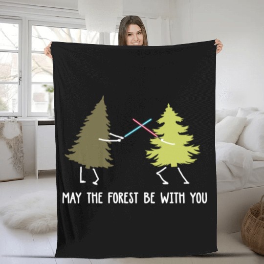 May the forest be with you Fleece Blankets