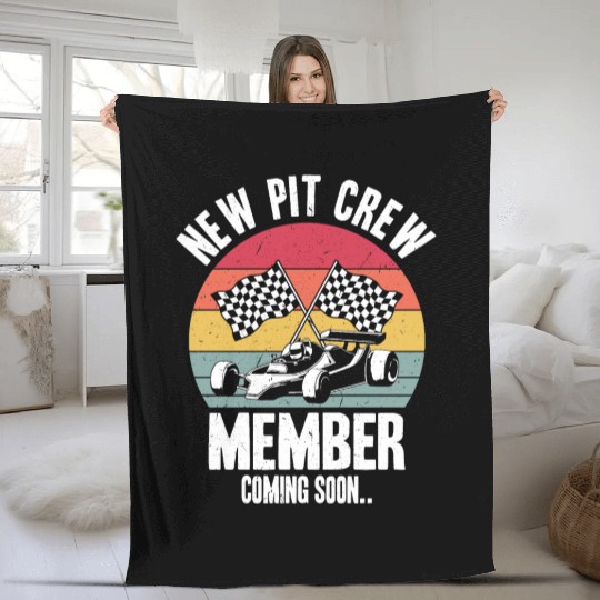 New Pit Crew Member Coming Soon Race Car Racing Fleece Blankets