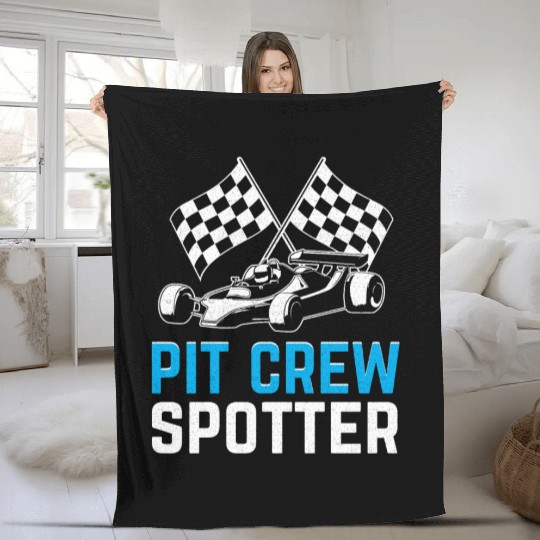 Pit Crew Spotter Race Car Racing Fleece Blankets