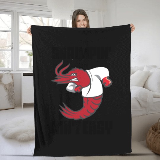 Shrimpin' Ain't Easy Shrimp Jiu Jitsu Fighter Fleece Blankets