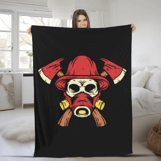 Jobs fireman head and axe Fleece Blankets