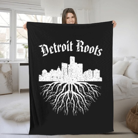 Detroit Roots Vintage Fleece Blankets