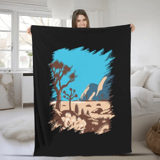 Joshua Tree National Park California Fleece Blankets
