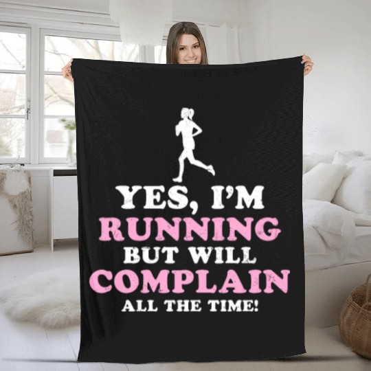 I Hate Running Complain All The Time Fleece Blankets