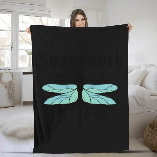 Sassenach Dragonfly Outlander Amber Blue Fleece Blankets