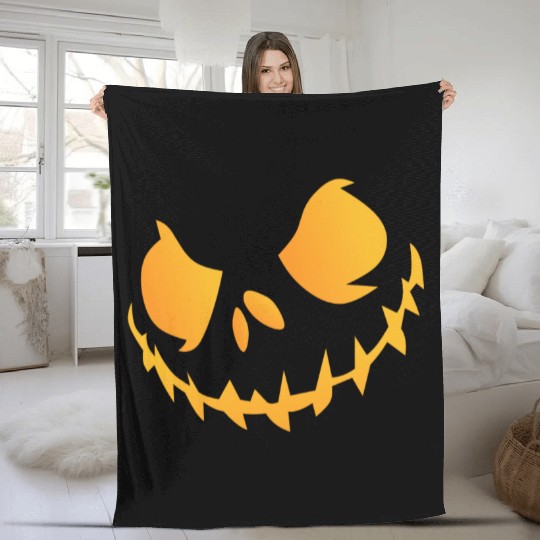 PUMPKIN FACE Fleece Blankets