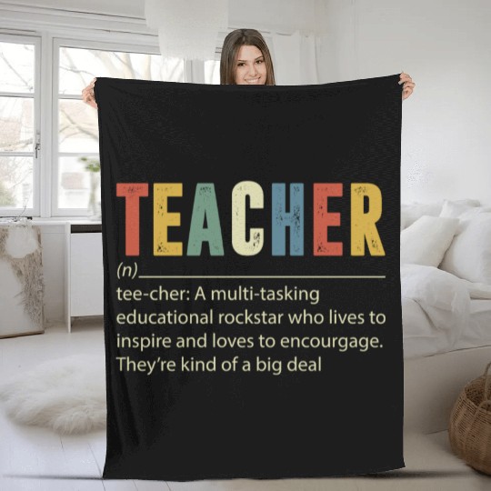 Teacher Multi tasking Educational Rockstar Fleece Blankets