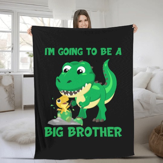 I'm Going To Be A Big Brother Dino Egg Dinosaur Fleece Blankets