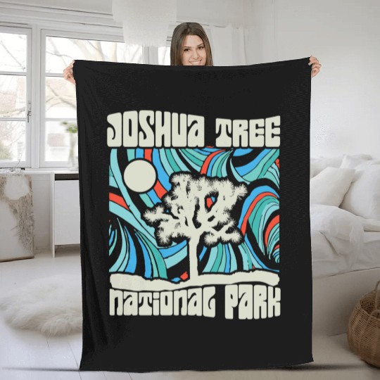 Joshua Tree National Park Retro Psychedelic 60S Ho Fleece Blankets