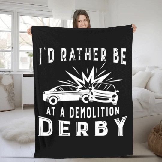 Demo Derby Demolition Derby At A Demolition Derby Fleece Blankets