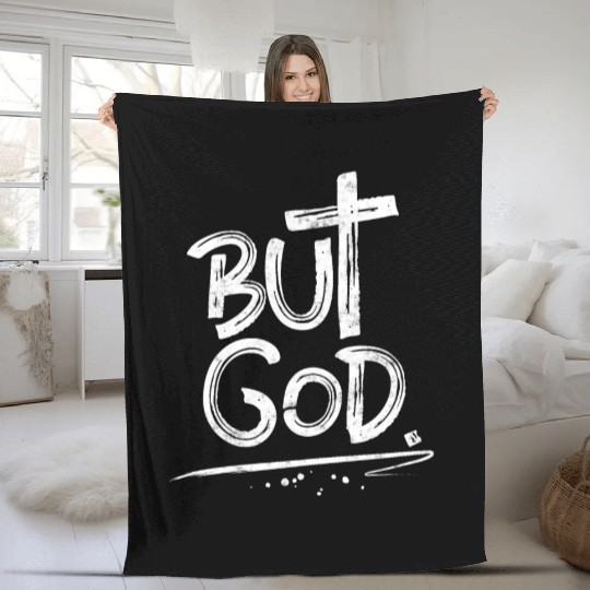 But God Cross Christian Fleece Blankets