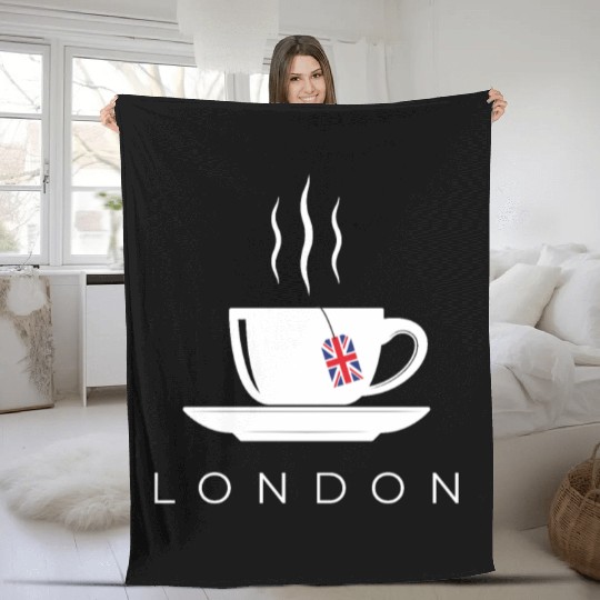 London English Tea England Union Jack British Gift Fleece Blankets