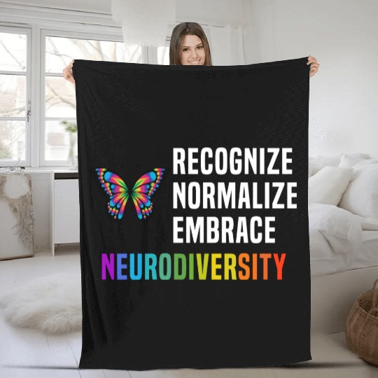 Recognize Embrace Neurodiversity Fleece Blankets