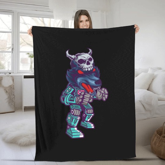 Wolf robot robot machine computer toy Fleece Blankets