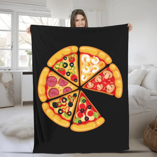 Pizza and Slice Dad and Son Matching Fleece Blankets