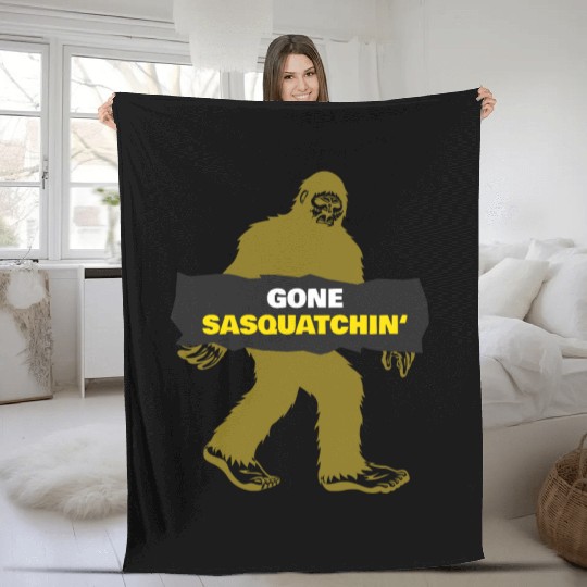 Bigfoot gone squatching Fleece Blankets