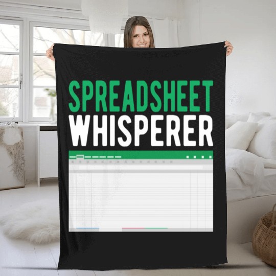 Spreadsheet Whisperer Excel Accounting Accountant Fleece Blankets