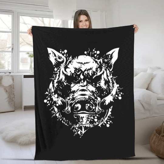 Wild Boar Fleece Blankets