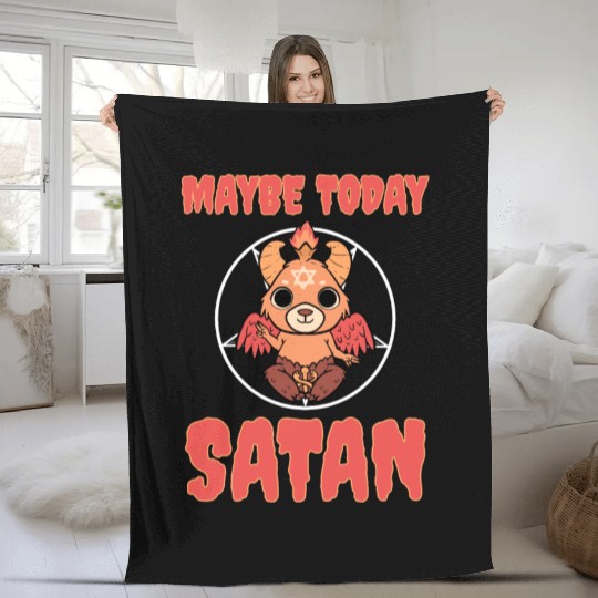 Baphomet Maybe Today Satan Fleece Blankets