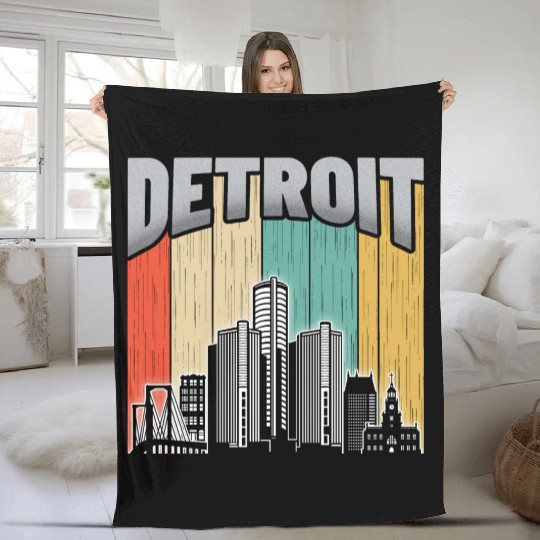 Detroit Michigan Fleece Blankets