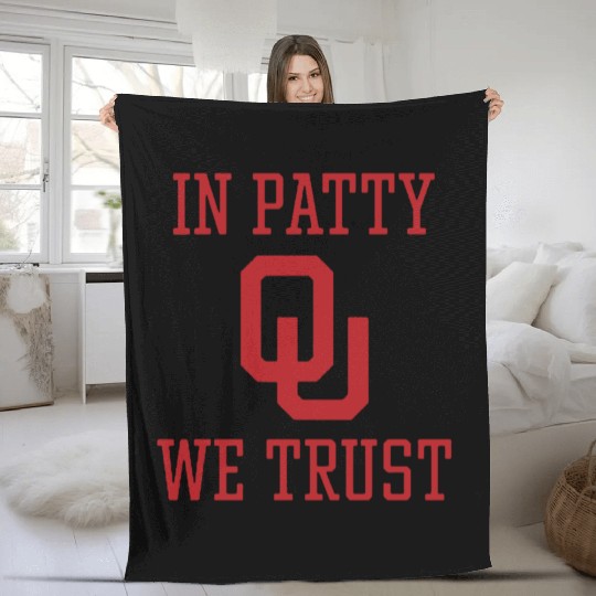 In Patty We Trust Oklahoma Softball Championship Fleece Blankets