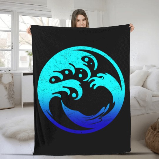Maori Ocean Circle Tattoo Gift Idea Fleece Blankets