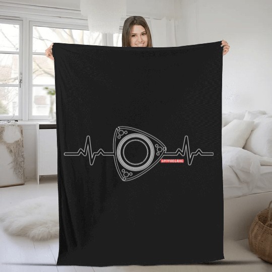 Rx8 Rx7 Heart Beat Dark Fleece Blankets