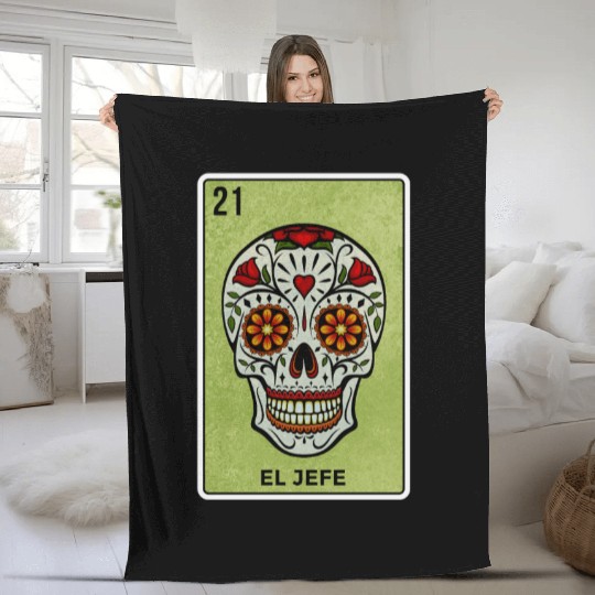 El Jefe Mexican Lottery Card Cinco De Mayo Fleece Blankets