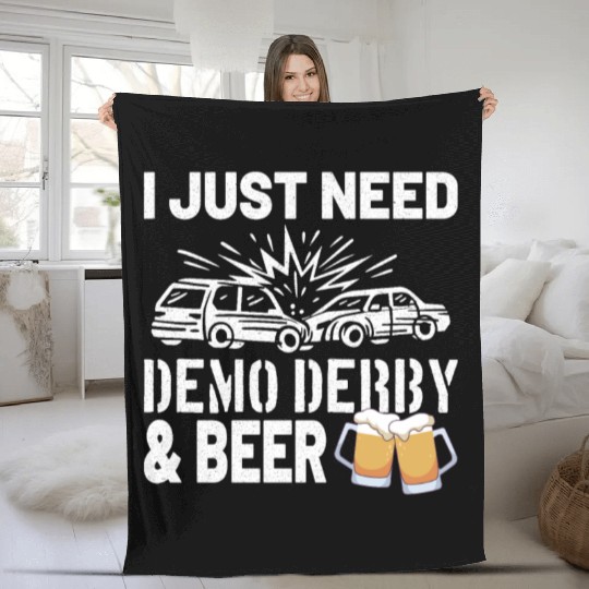 Demolition Derby Demo Derby Dirt Track Gift Idea Fleece Blankets