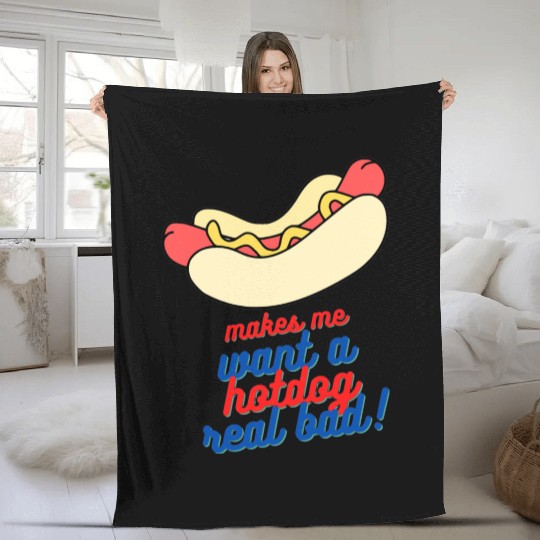 Makes me want a hot dog real bad Fleece Blankets