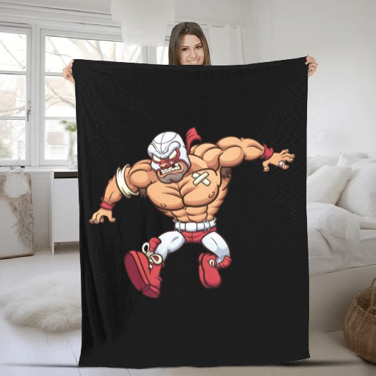 Mexican wrestler Fleece Blankets