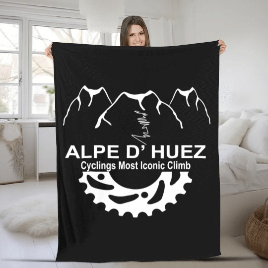 France Alpe D Huez Climb Novelty Cycling Gifts Fleece Blankets