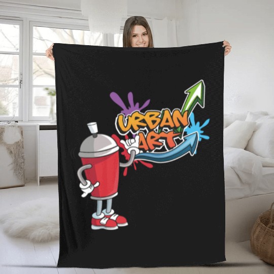 Graffiti Red Fleece Blankets
