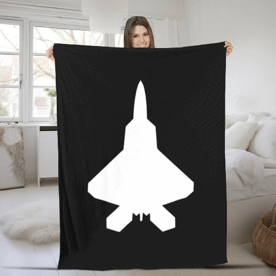 F 22 Raptor Fighter Jet Fleece Blankets