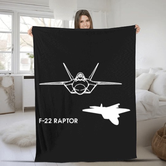 Lockheed Martin F-22 Raptor Fleece Blankets