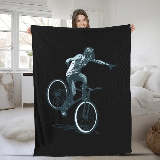 Punk Girl Biker Fleece Blankets