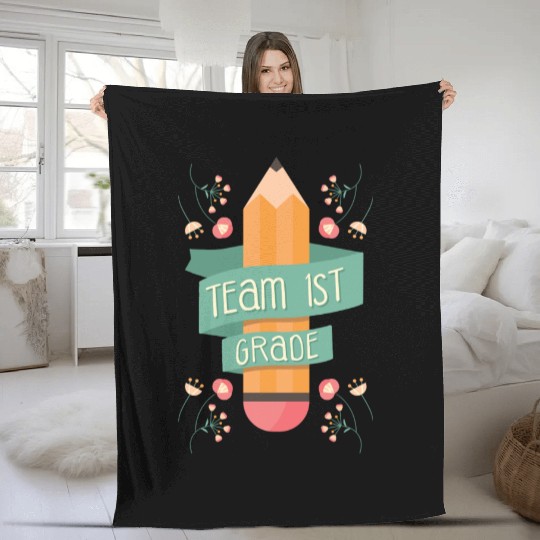Back To School Student Teacher Team 1St Grade Fleece Blankets