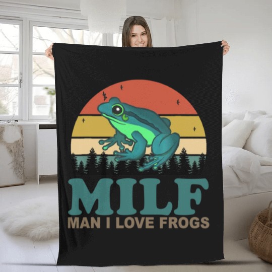 MILF Man I Love Frogs Fleece Blankets