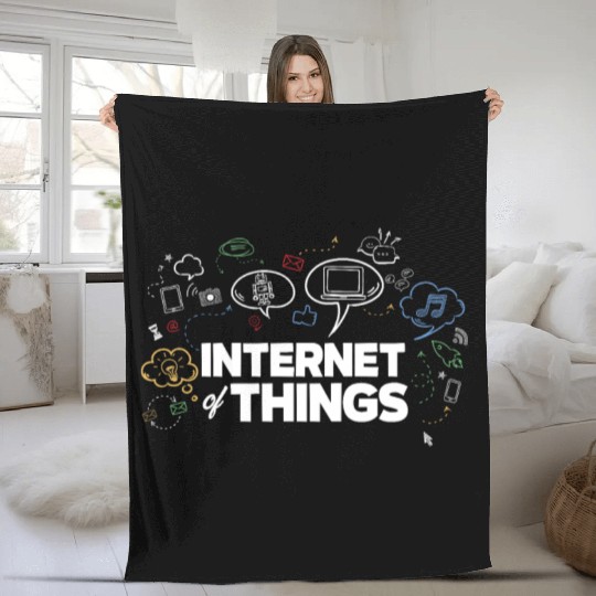 Internet Of Things Computer IOT Data Smart Gift Fleece Blankets