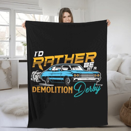 Demo Derby Demolition Derby At A Demolition Derby Fleece Blankets
