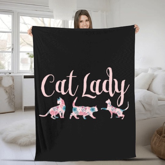 Cat Lady - Cat Mom - Cat owner gift Fleece Blankets