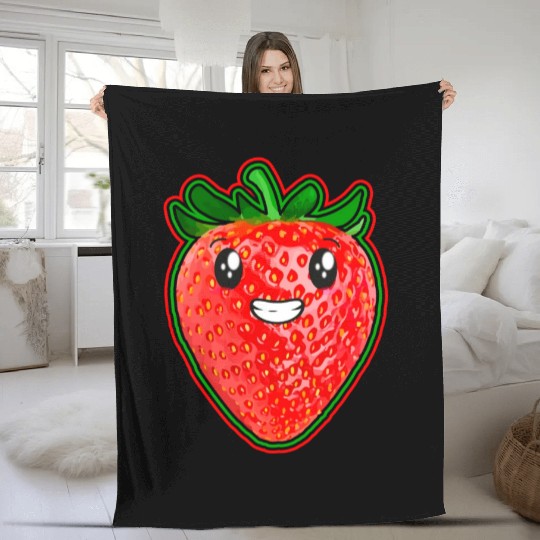 Sweet Strawberry Fleece Blankets