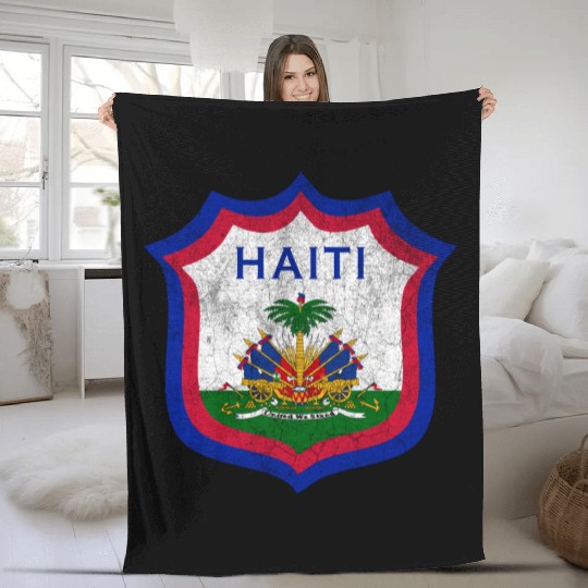 Haiti Crest Design Fleece Blankets