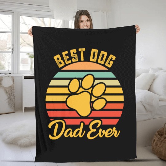Best Dog Dad Ever Fleece Blankets
