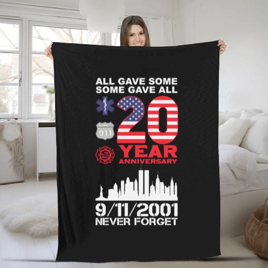 Patriot Day Never Forget 9 11 2001 Anniversary Fleece Blankets