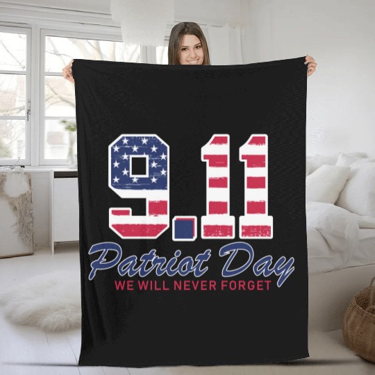 Patriot Day Never Forget 9 11 Anniversary Fleece Blankets