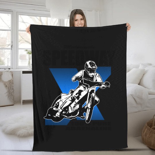 Motorcycle Speedway Racing Fleece Blankets