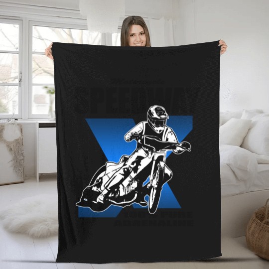 Motorcycle Speedway Racing Fleece Blankets
