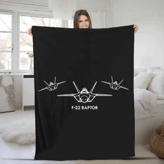 Lockheed Martin F-22 Raptor Fleece Blankets