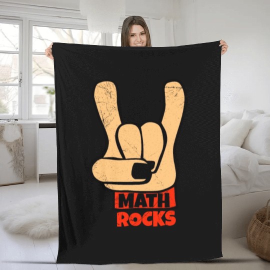 Math Rocks Rock and Roll Funny Math Gift Idea Fleece Blankets
